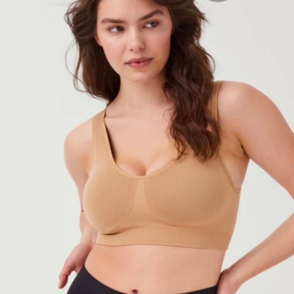 Spanx Tan/Black Reversable Ribbed Bralette
